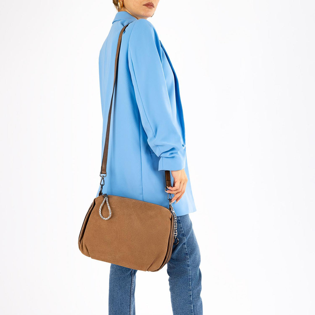 Insigne Women's Genuine Suede Chain Strap Shoulder Bag and Crossbody Bag