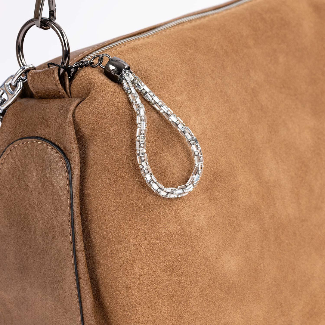 Insigne Women's Genuine Suede Chain Strap Shoulder Bag and Crossbody Bag