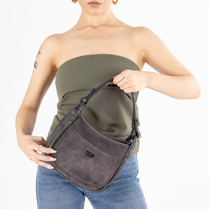 Lordes Women's Genuine Suede Handbag and Crossbody Bag