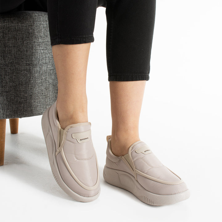 Cyle Women's Parachute Fabric Beige Casual Shoes