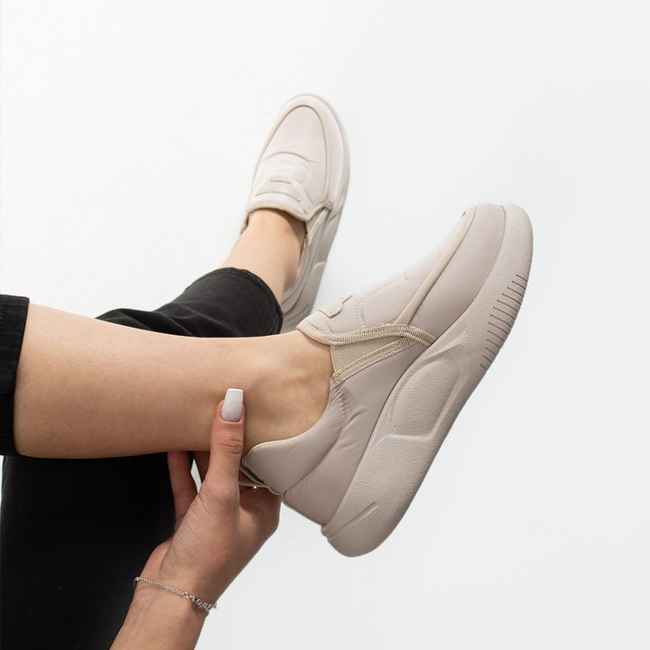 Cyle Women's Parachute Fabric Beige Casual Shoes