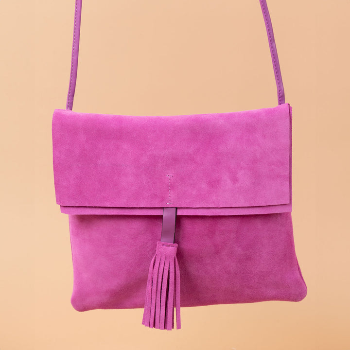 Rolsas Genuine Leather Suede Crossbody Women's Bag