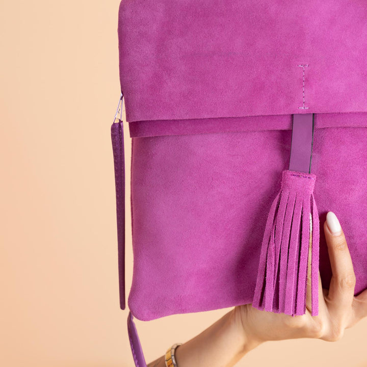 Rolsas Genuine Leather Suede Crossbody Women's Bag