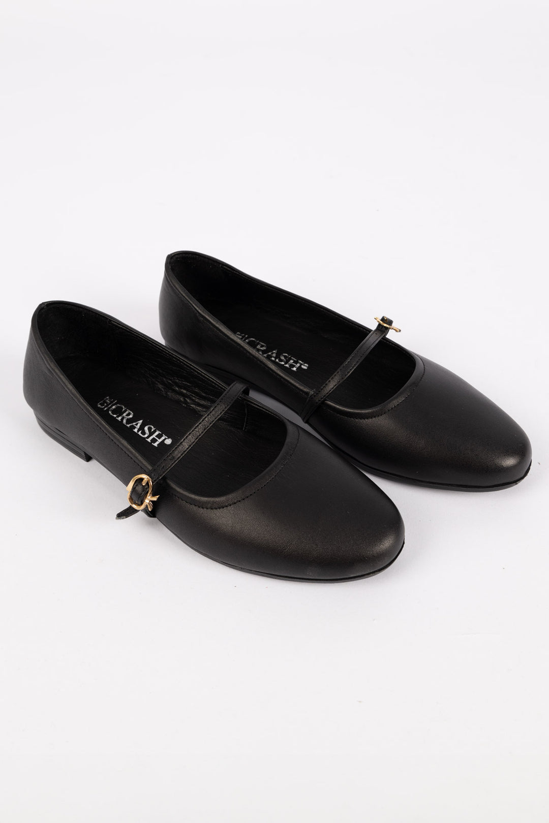 Radon Women's Genuine Leather Black Ballerina Shoes