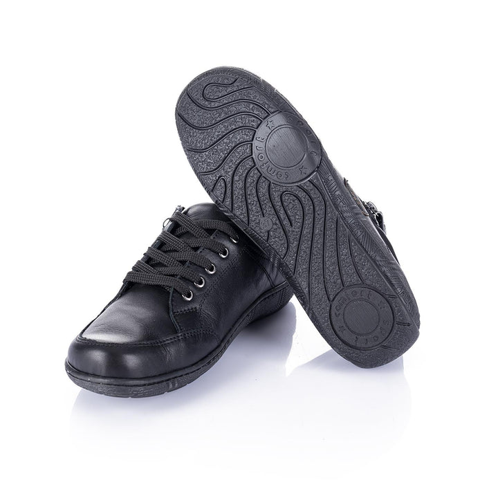 Cosmina Women's Genuine Leather Black Casual Shoes
