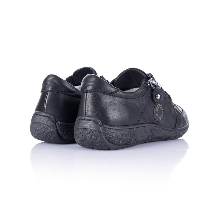 Cosmina Women's Genuine Leather Black Casual Shoes