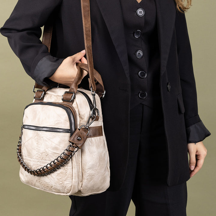 Etna Women's Chain Detailed Crossbody Bag and Backpack