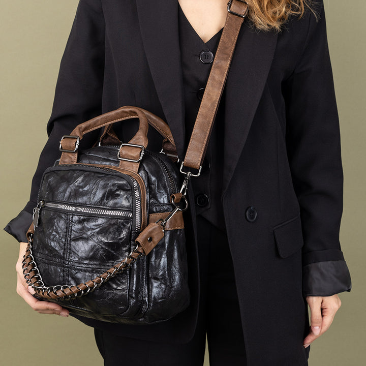 Etna Women's Chain Detailed Crossbody Bag and Backpack