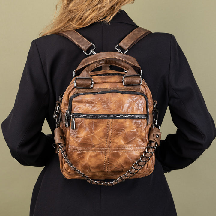 Etna Women's Chain Detailed Crossbody Bag and Backpack