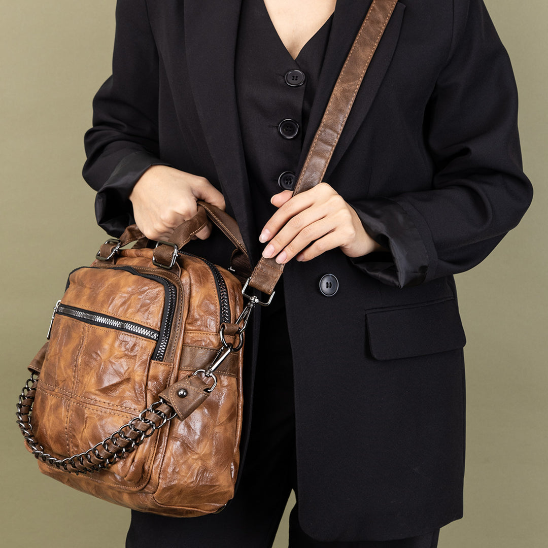 Etna Women's Chain Detailed Crossbody Bag and Backpack
