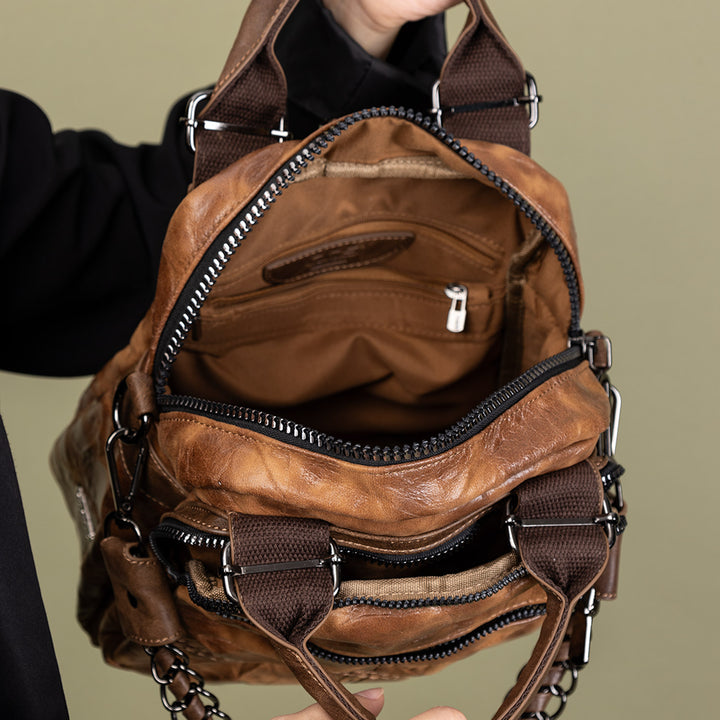 Etna Women's Chain Detailed Crossbody Bag and Backpack