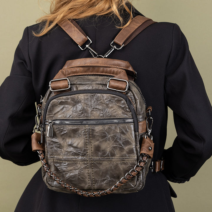 Etna Women's Chain Detailed Crossbody Bag and Backpack