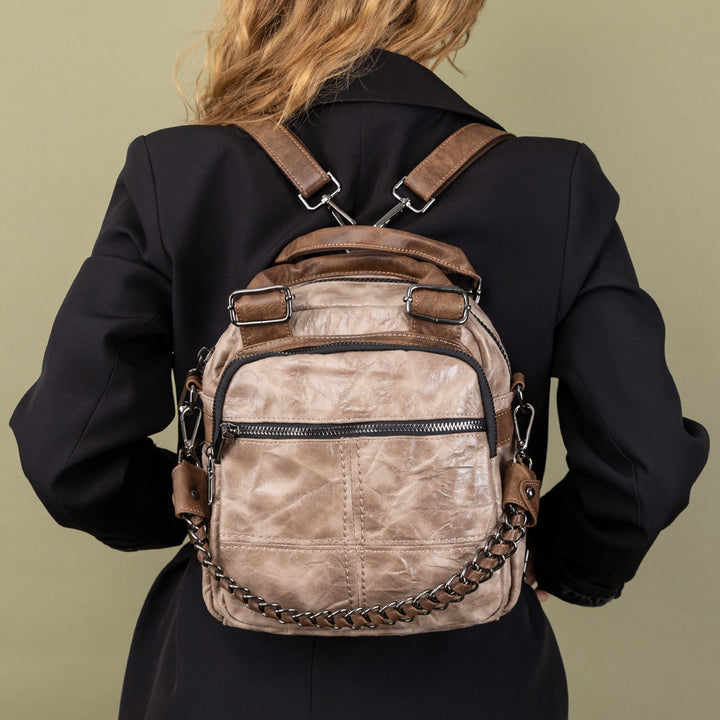 Etna Women's Chain Detailed Crossbody Bag and Backpack
