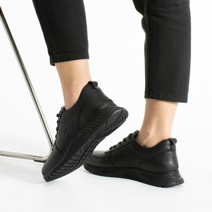 Mead Women's Genuine Leather Black Casual Shoes 