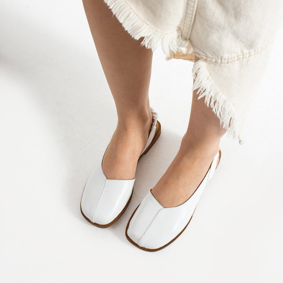 Nates Women's Genuine Leather White Sandals