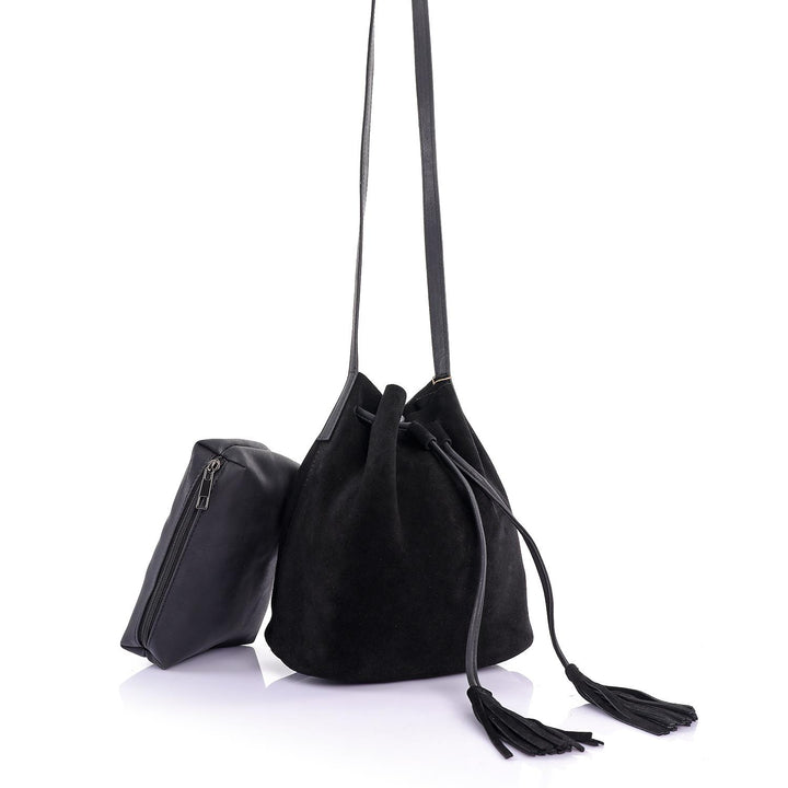 Nikita Women's Genuine Leather Suede Tassel Detailed Crossbody Bag 