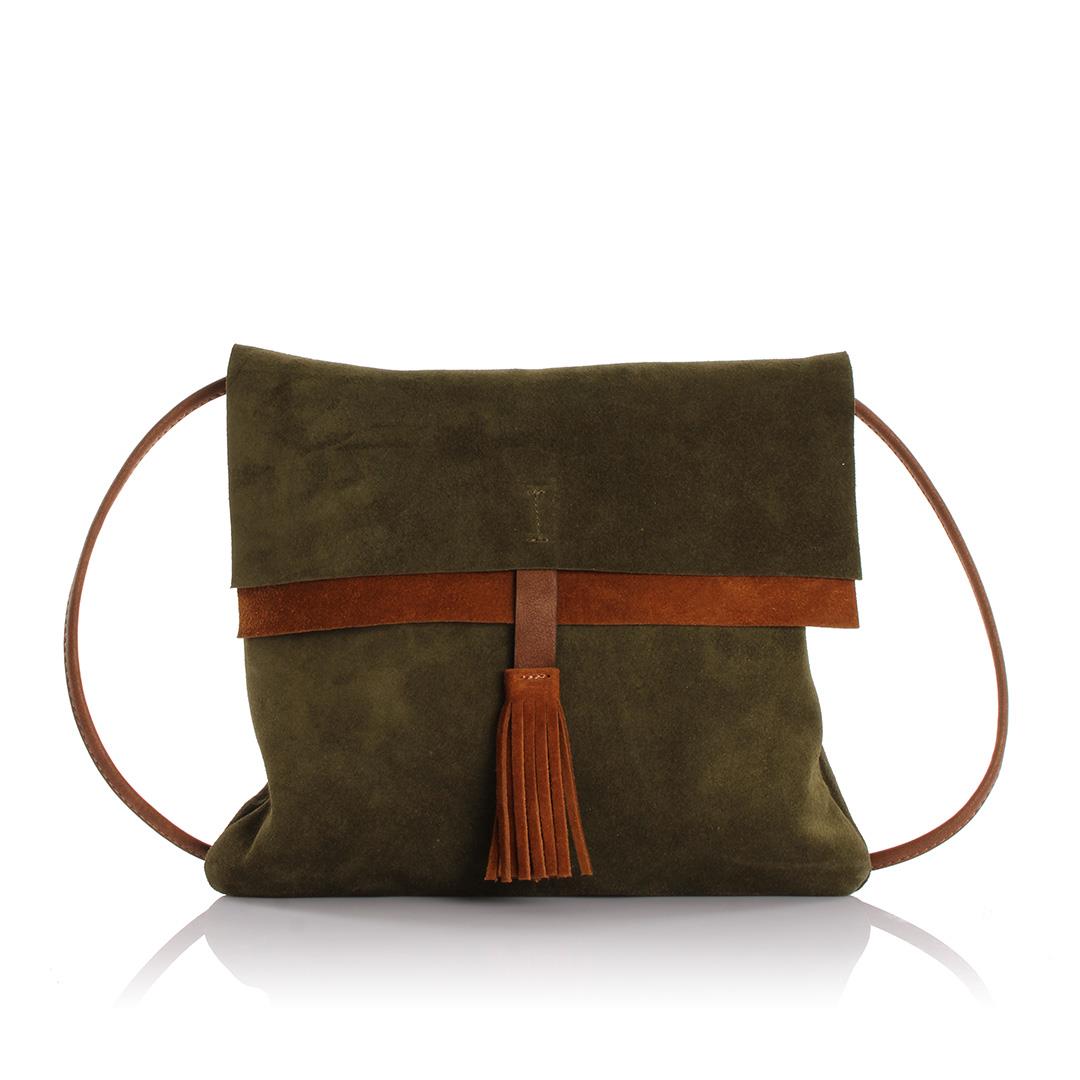 Rolsas Genuine Leather Suede Crossbody Women's Bag