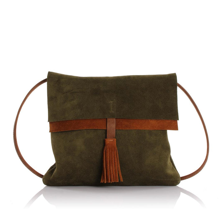 Rolsas Genuine Leather Suede Crossbody Women's Bag