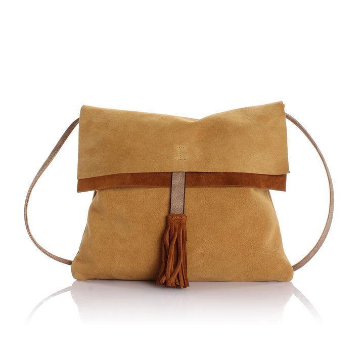 Rolsas Genuine Leather Suede Crossbody Women's Bag
