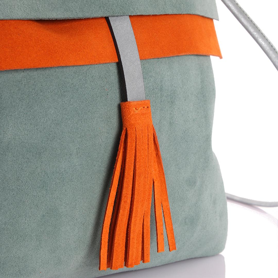 Rolsas Genuine Leather Suede Crossbody Women's Bag